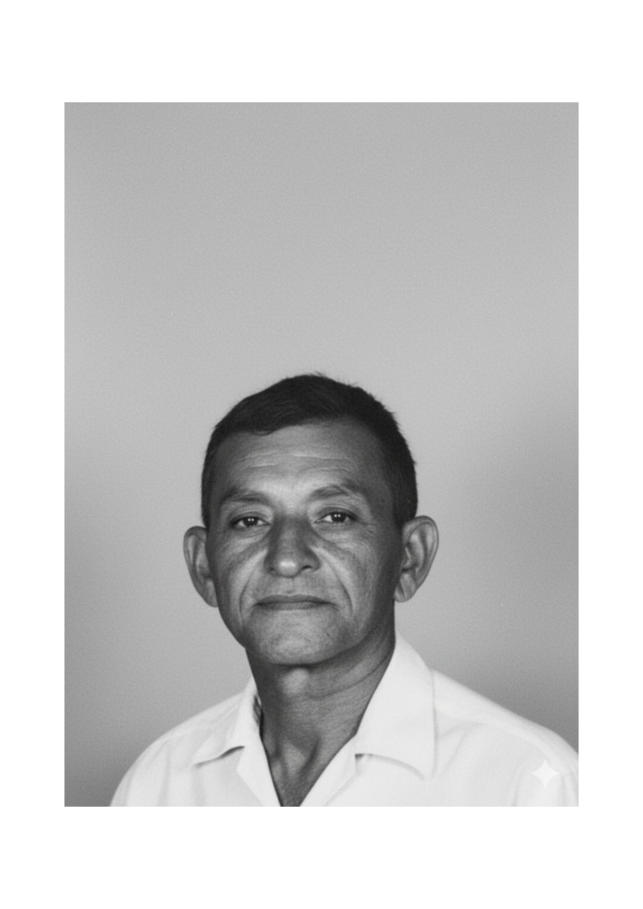 Reprodução fotográfica recriada por inteligência artificial de Martinho Alves da Silva, avô de Messias Souza. Foto: Arquivo pessoal